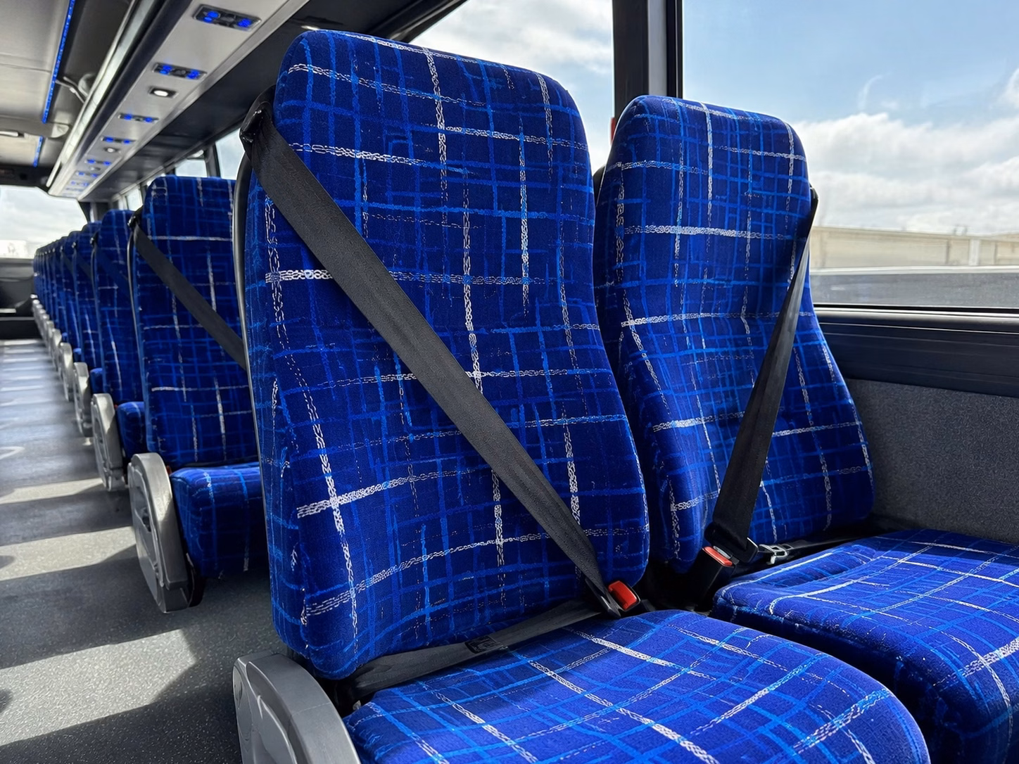 56 passenger charter bus inside