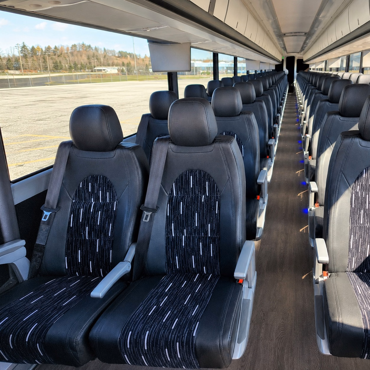 arlington charter bus rental interior